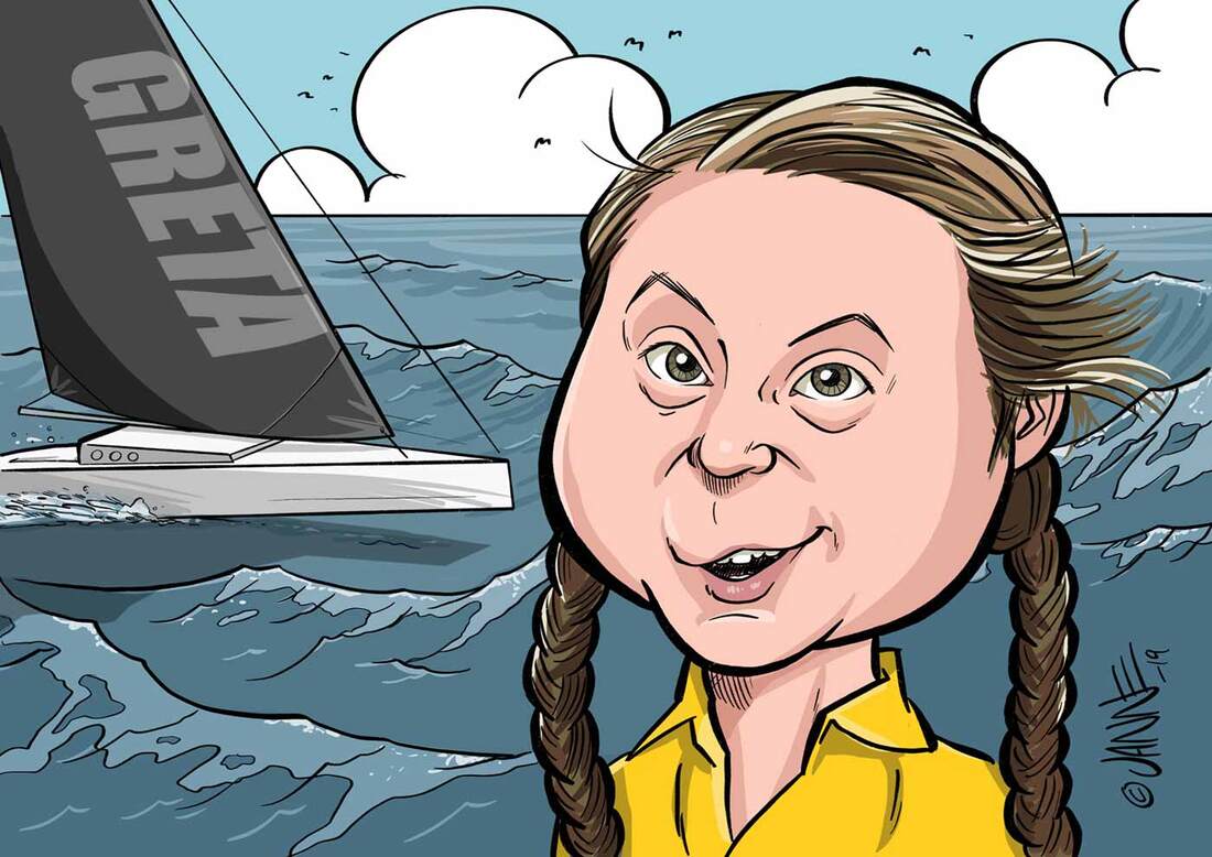 Greta Thunberg caricature